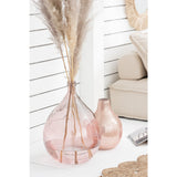 Vase Lisbonne en verre saumon, gros plan sur la texture du verre