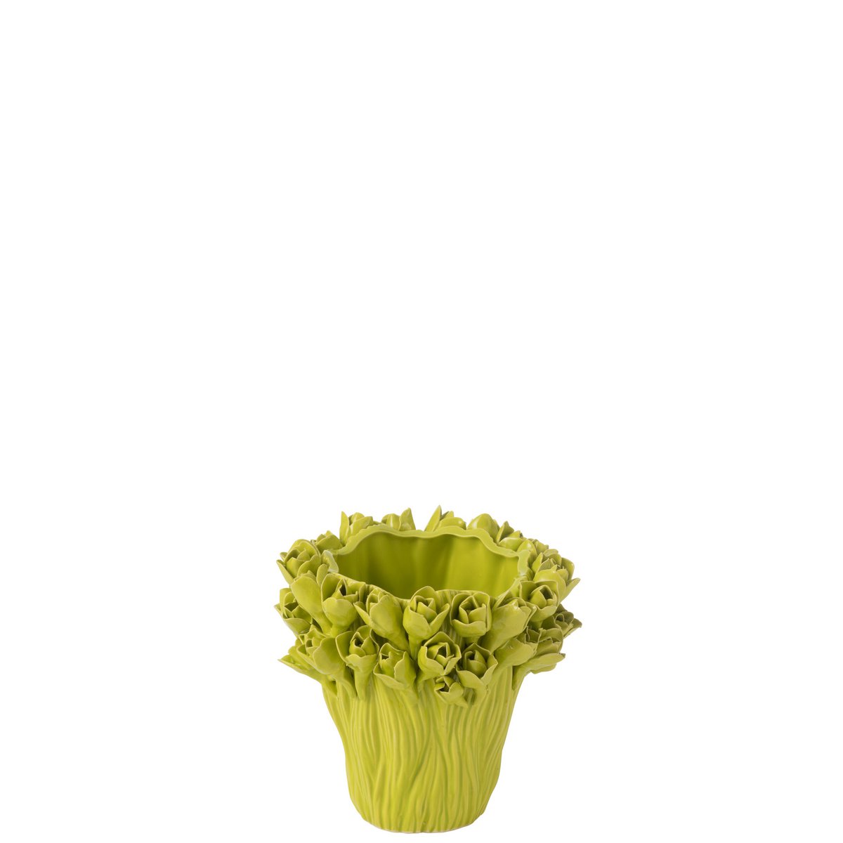 Vase en céramique vert J-Line, design élégant et moderne