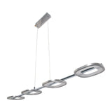 «Poutre» pendentif LED en métal et en plastique en acier-en-linge, avec LED intégrée