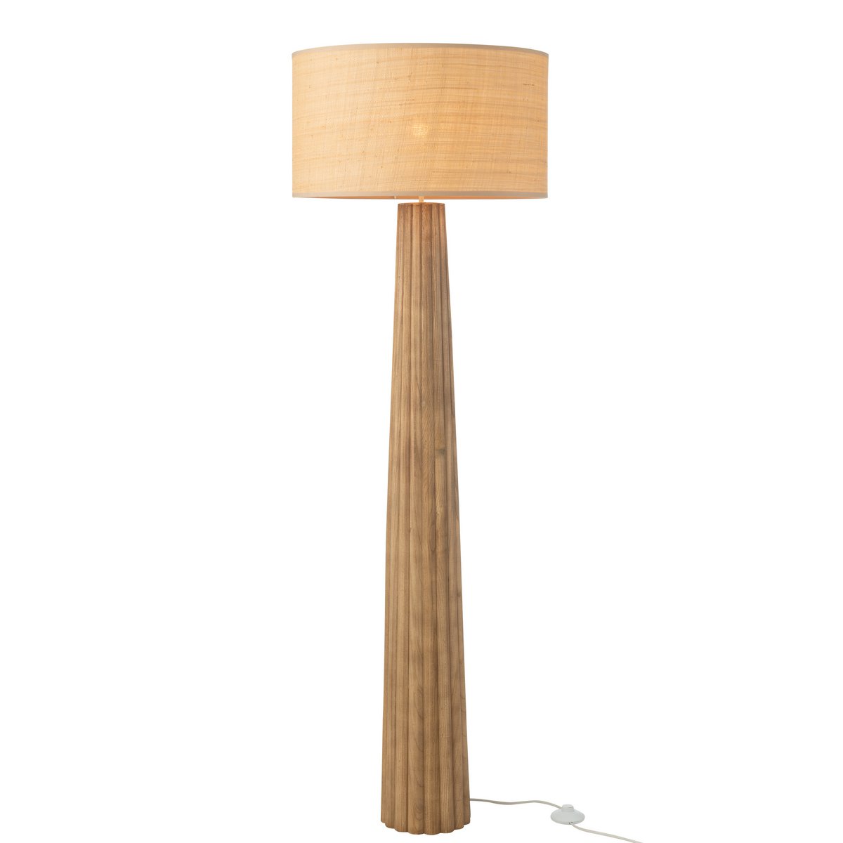 Lampadaire Parapluie Ailanthus en bois naturel, vue de face