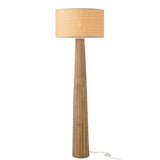 Lampadaire Parapluie Ailanthus en bois naturel, vue de face