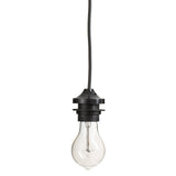 Douille de lampe J-Line en plastique et verre, design moderne noir et transparent