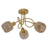 Place LED à 3 places "Josefa" Gold, plafond en métal en or pour le salon, chambre, salle à manger, avec douille E14, pour salle à manger, salon, couloir ou bureau, Ø38 cm