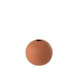 Vase sphère en céramique rouille de J-Line, vue de côté