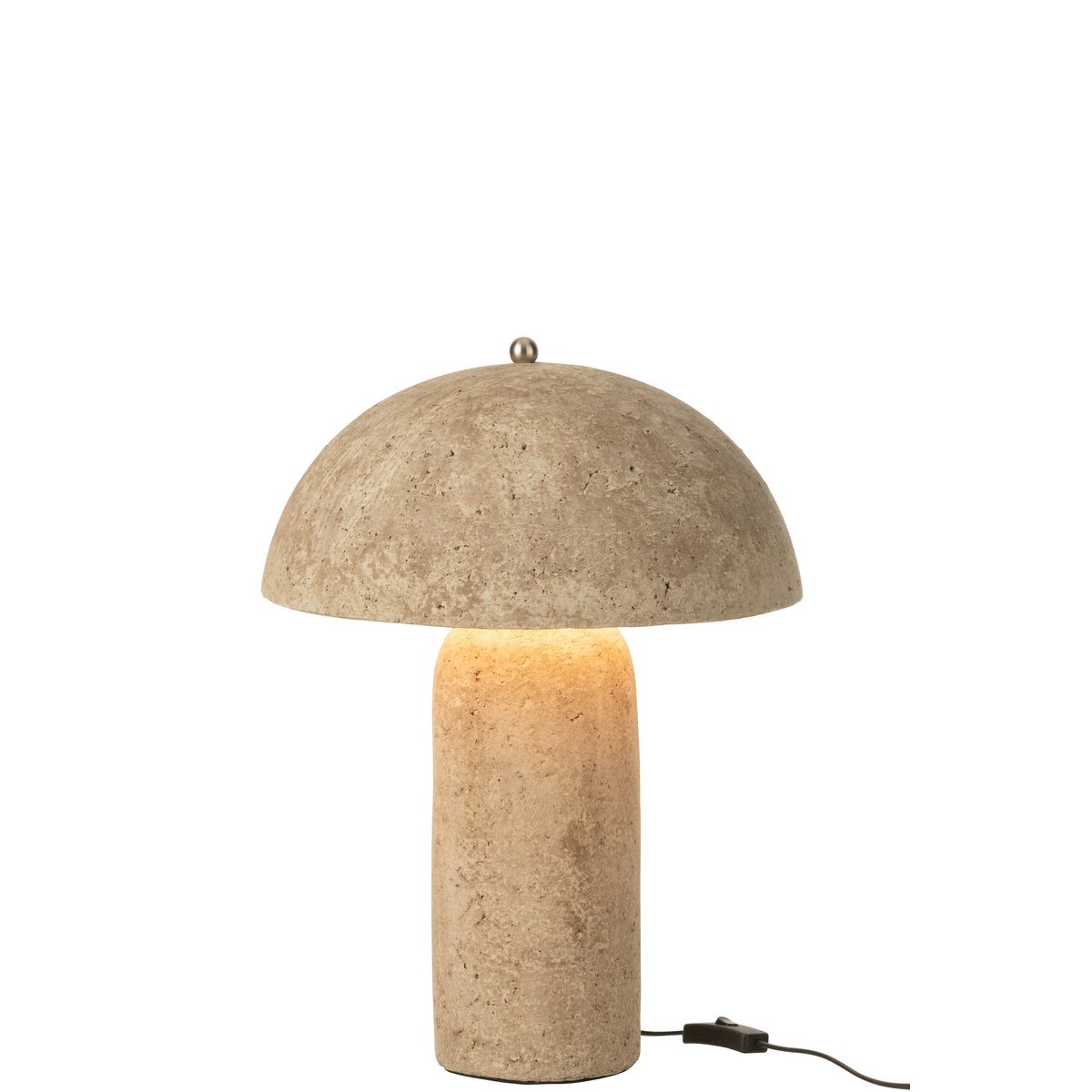 Lampe de table J-Line Mushroom en papier mâché beige, vue avant