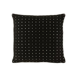 Coussin Mirror Rectangle J-Line en coton noir et argent, vue de face