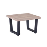 Table basse scandinave avec plateau en chêne et piètement en métal noir