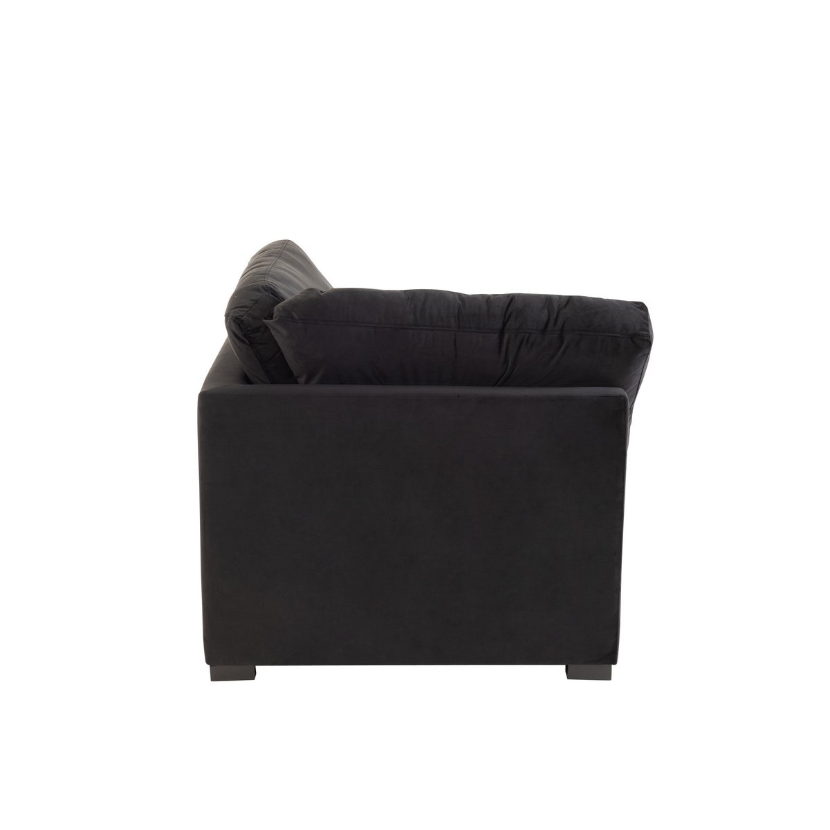 Détail du tissu en velours noir du canapé J-Line Aetel