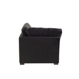 Détail du tissu en velours noir du canapé J-Line Aetel