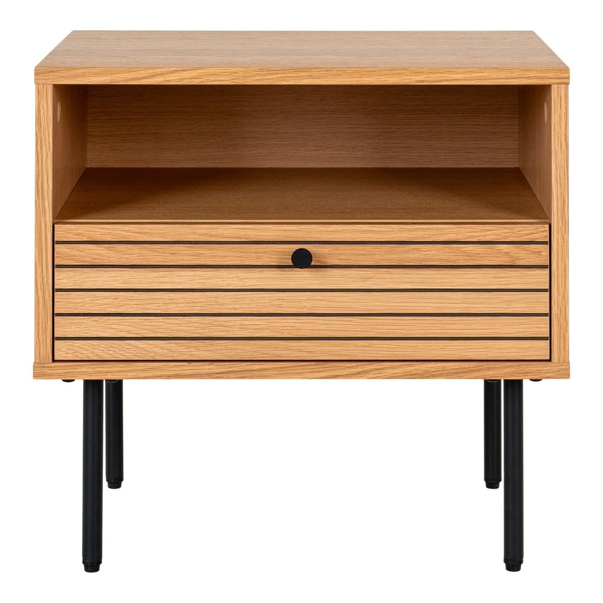 Détail du tiroir de la table d'appoint Kyoto avec poignée subtile
