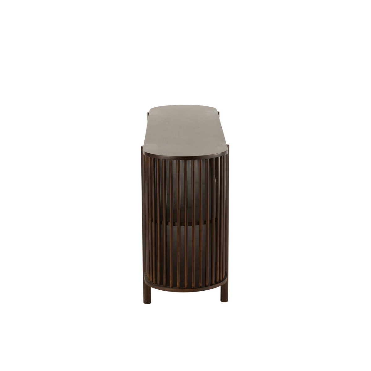 Détail de la console J-Line Conie en manguier marron foncé