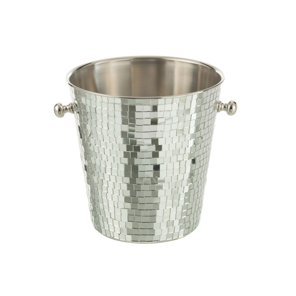 Détail du seau à glace J-Line, inox poli, parfait pour vos soirées
