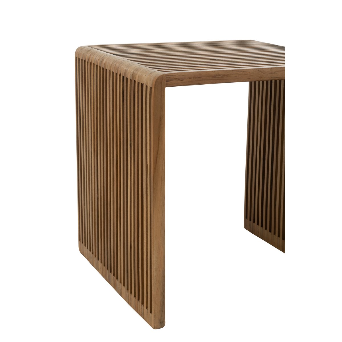 Détail du bois recyclé de la table d'appoint J-Line Cube.