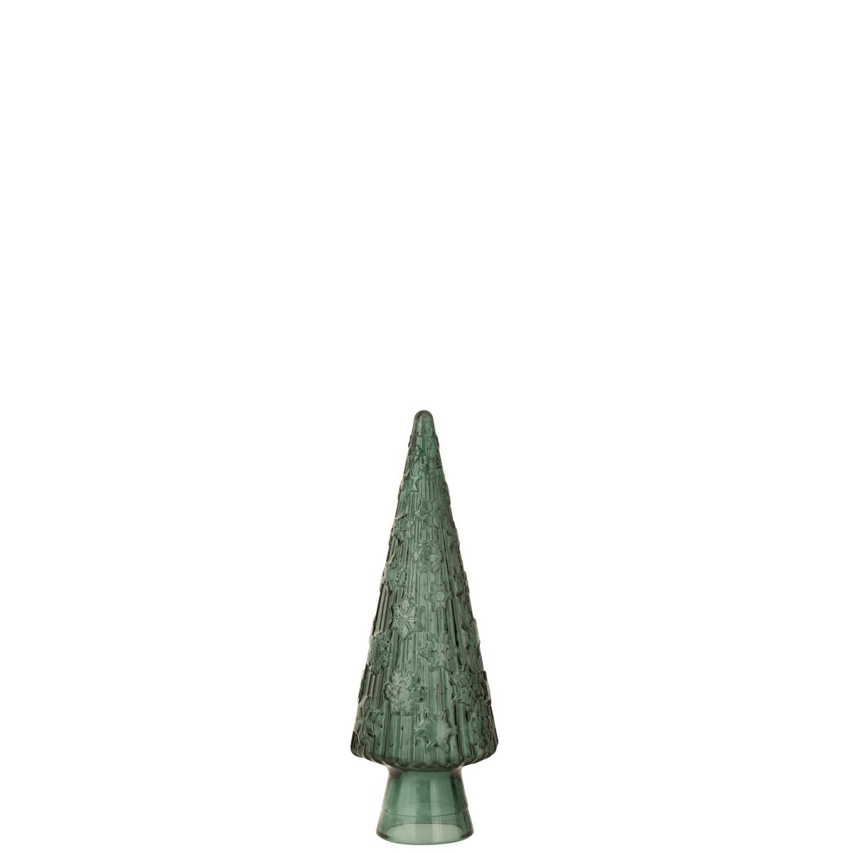 Sapin de Noël Cône en verre vert - décoration festive élégante