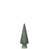 Sapin de Noël Cône en verre vert - décoration festive élégante