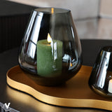 Vase soufflé en verre gris