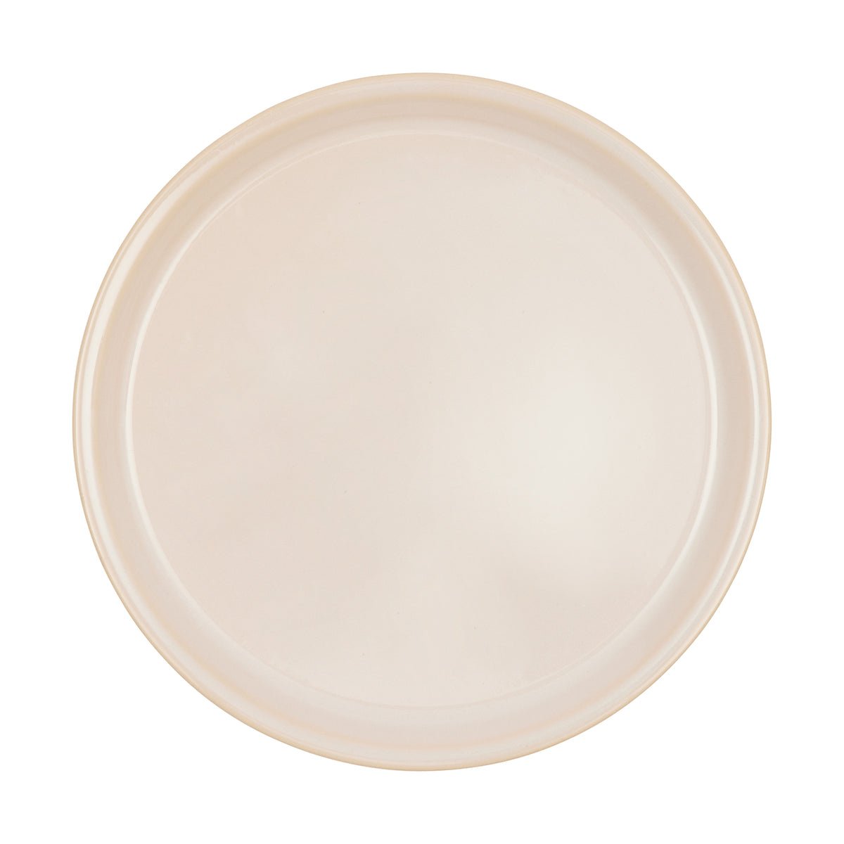Assiette plate Yuka en céramique avec glaçage réactif et bord brun