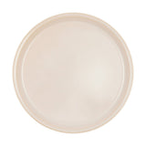 Assiette plate Yuka en céramique avec glaçage réactif et bord brun
