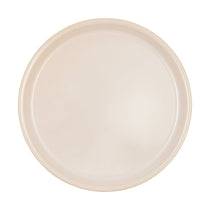 Assiette plate Yuka en céramique avec glaçage réactif et bord brun