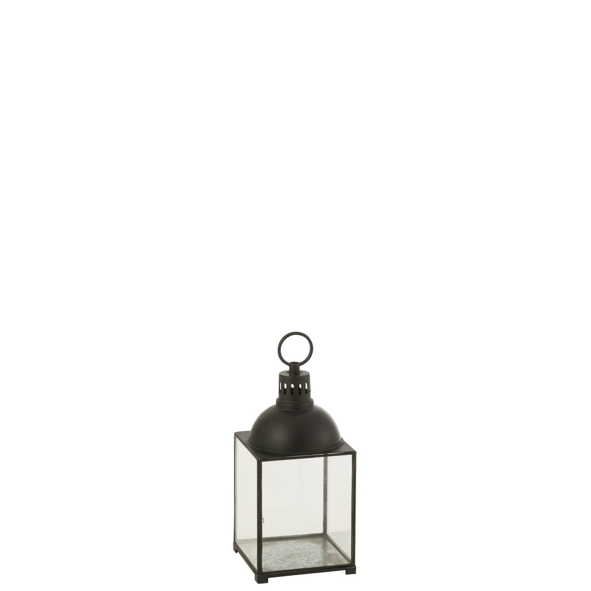 Lanterne J-Line Hagrid en verre et métal noir, détail du design