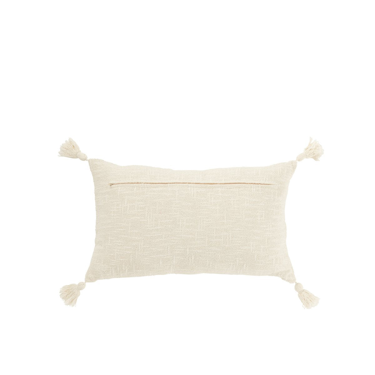 Coussin J-Line rayures rectangle blanc et jaune, vue de face