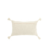 Coussin J-Line rayures rectangle blanc et jaune, vue de face
