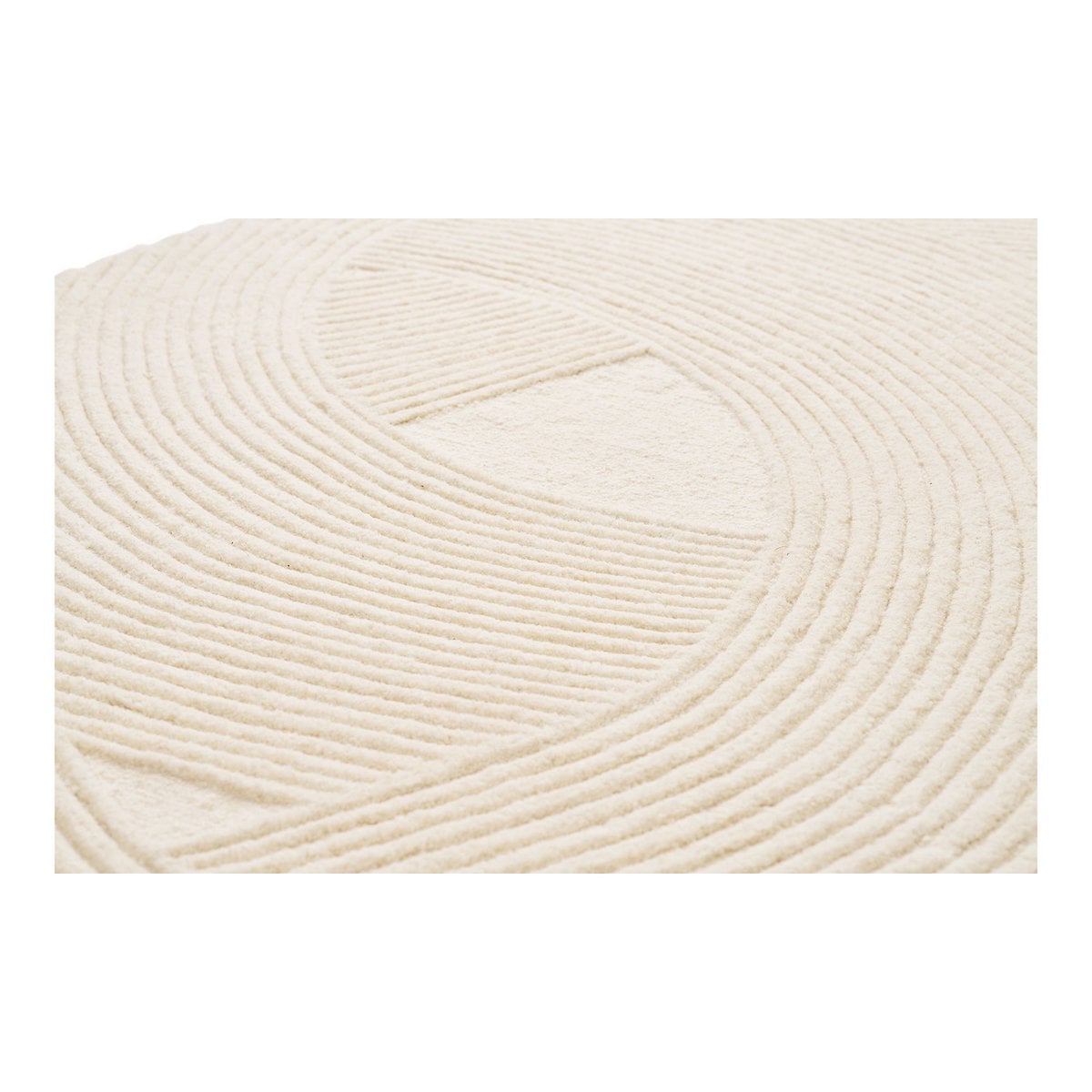 Tapis ivoire en laine vue d'ensemble