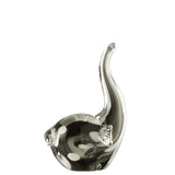Éléphant en verre transparent et noir, design contemporain, J-Line