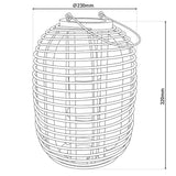 Décol Light "Korbinien", y compris une bougie solaire pour le jardin et la terrasse, lampe solaire en rotin marron, hauteur 32 cm
