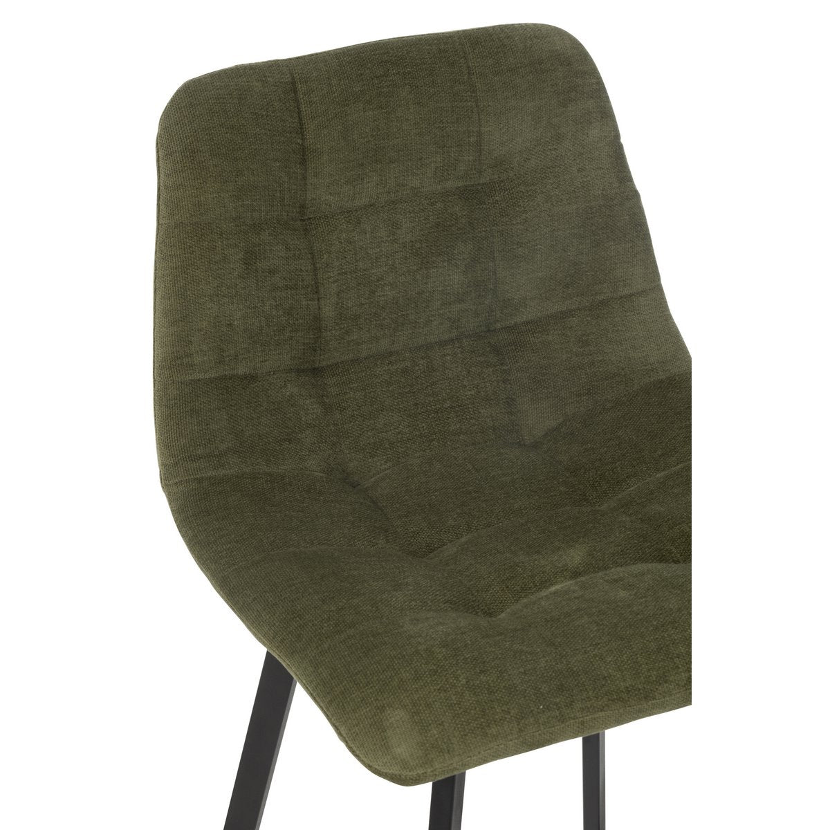 Chaise de bar Kent J-Line en métal vert, mise en scène déco