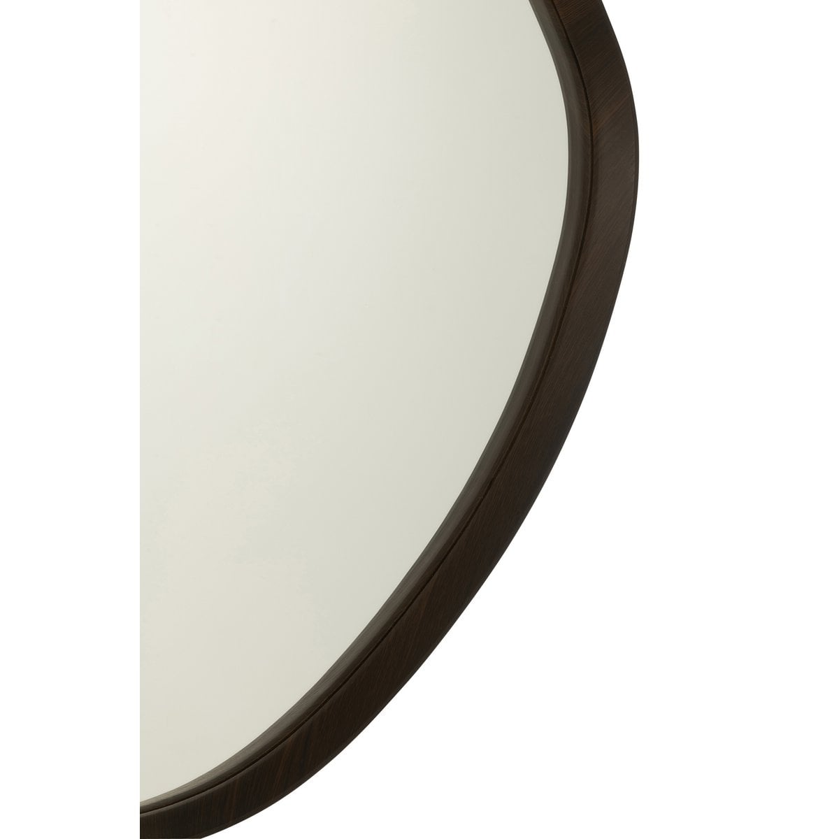 Détail du miroir J-Line, finition en bois naturel