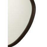 Détail du miroir J-Line, finition en bois naturel