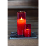 Profil élégant de la lampe J-Line en verre rouge