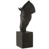 Figurine J-Line cheval sur pied - polyrésine - noir - grand