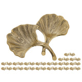 Shell Decorative Bowl Master Boîte à 18 parties en aluminium Ginkgo 2 feuille en or ou en argent feuille de feuille