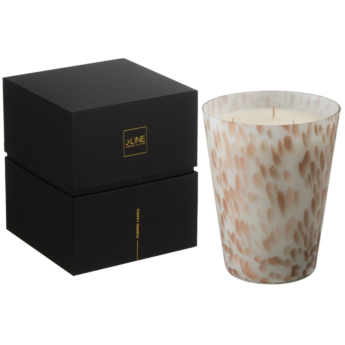 Détail du design élégant de la bougie J-Line Noa en verre