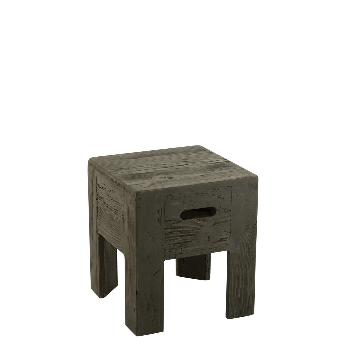 Tabouret J-Line Will en bois de pin noir, vue de face
