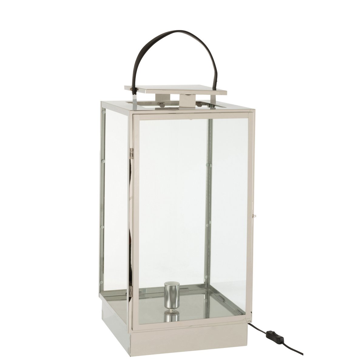 Lampe lanterne J-Line illuminant un salon moderne