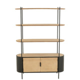 Étagère Uvy J-Line en fer naturel et noir, vue de face