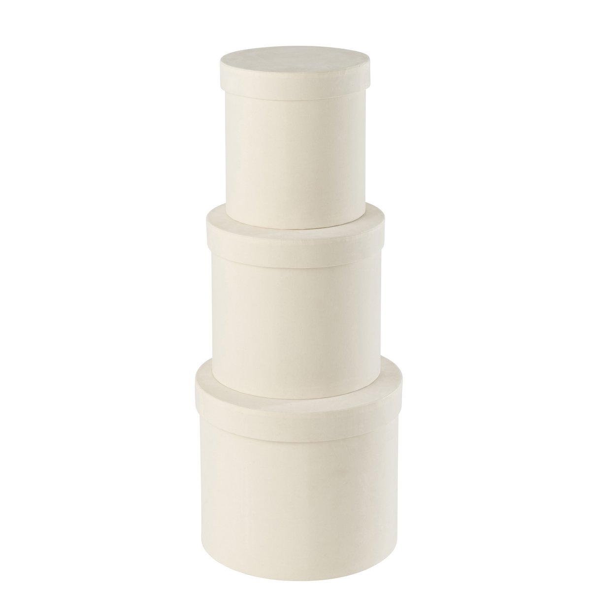 Boîte J-Line ronde en velours blanc - vue 2