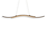 LED PRENDANT LUMIN "ONDA", lampe suspendue en métal et en plastique en noir, avec des LED fermement intégrées, l'éclairage pour le salon, la salle à manger ou le bureau, 96 cm de long