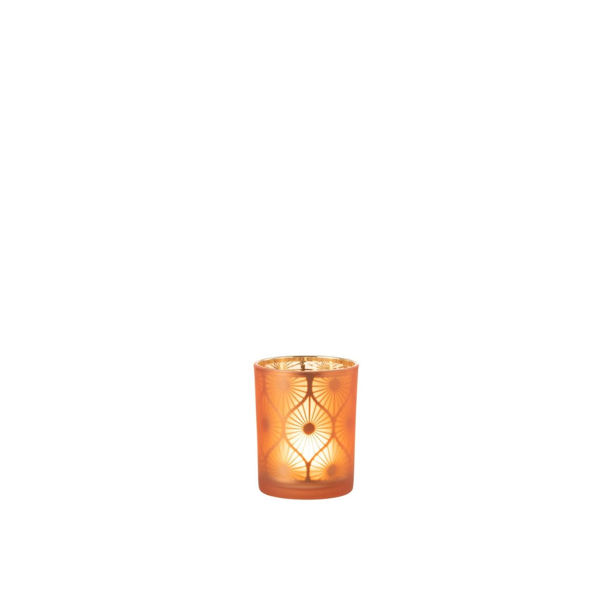 Lanterne J-Line Diamond Flowers en verre orange - vue 1