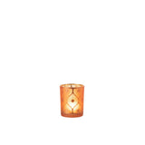 Lanterne J-Line Diamond Flowers en verre orange - vue 1