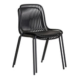Chaise de jardin Branson - noir, empilable, 55x46.5x82 cm - Ensemble de 4