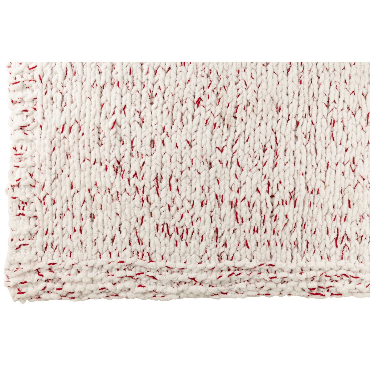 Couverture J-Line blanche et rouge, élégante et douillette