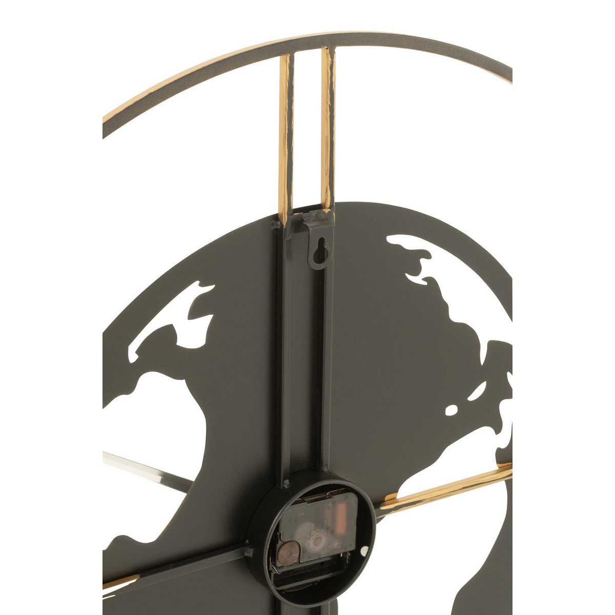 Horloge J-Line Klock en métal doré et noir, design moderne et élégant.