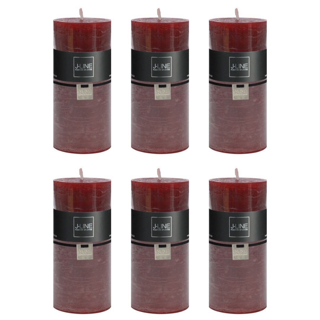 Bougie cylindrique bordeaux J-Line sur fond blanc