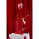 Détail de la figurine J-Line Renne, métal rouge, ambiance festive