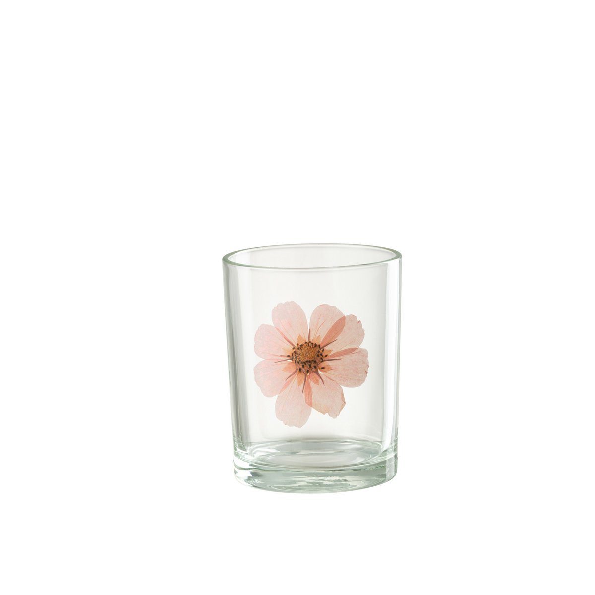 Lanterne Flower J-Line en verre rose, vue de face