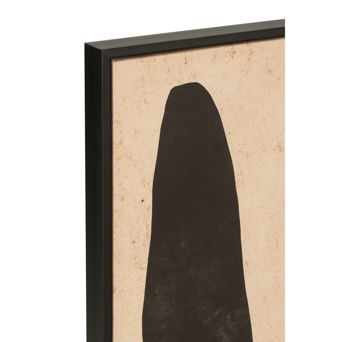 Cadre Feuille Abstrait J-Line en bois et toile marron, vue avant